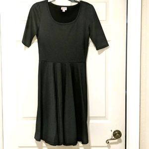 Lularoe Nicole Charcoal Gray A-line Dress, sz M